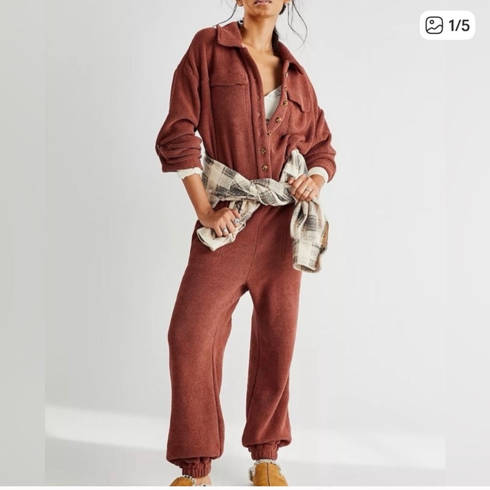 Free People Terracotta Jumpsuit